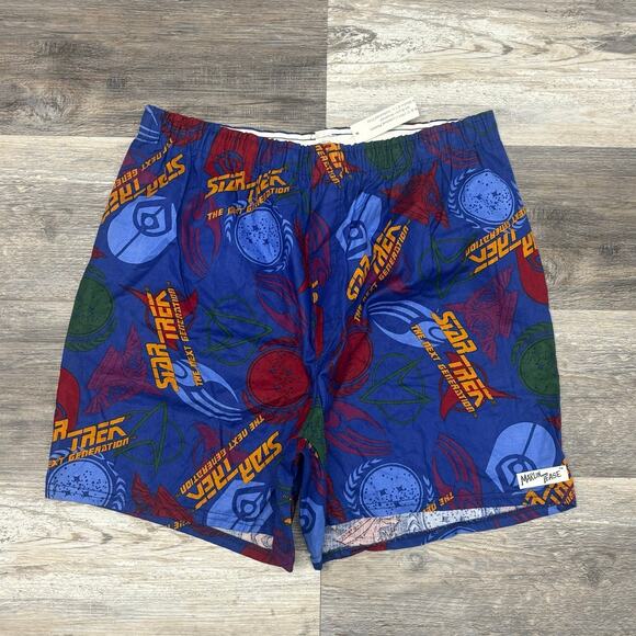 NWT Vintage 90s Star Trek The Next Generation AOP Mens L Shorts USA Deadstock - Picture 1 of 9